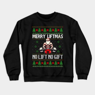 Merry Liftmas From North Swole Muscle Santa Weightlifting Crewneck Sweatshirt